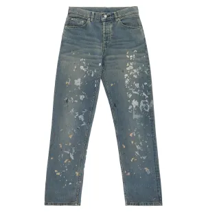 1998 Vintage Sanded Denim Painter Jeans (Light Stained Wash, Size 32)