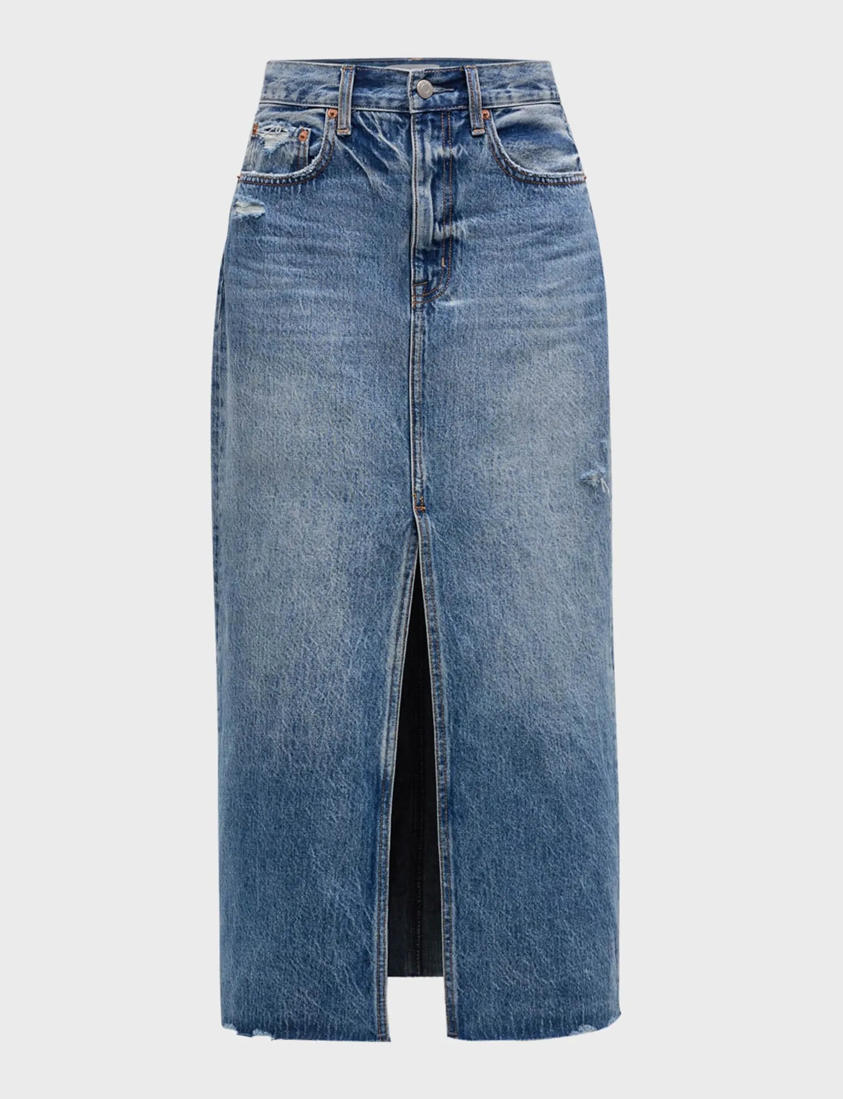 Alice Denim Midi Skirt, Portrait Vintage