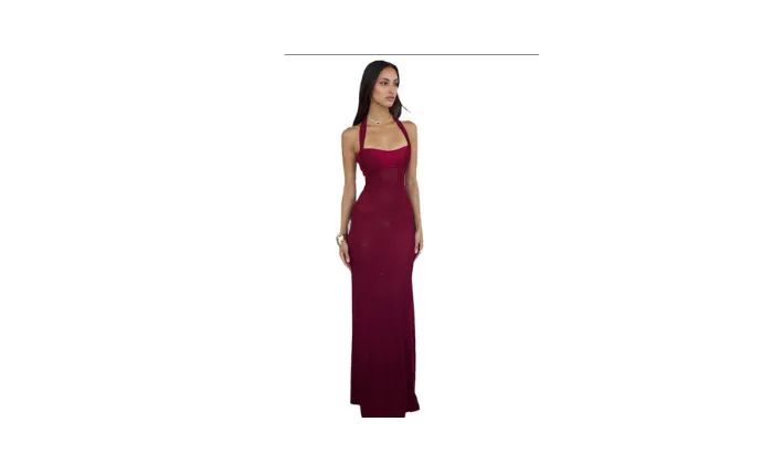 Backless Neck Halter Slim Dress