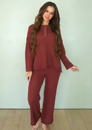 Better Together Burgundy Knit Set