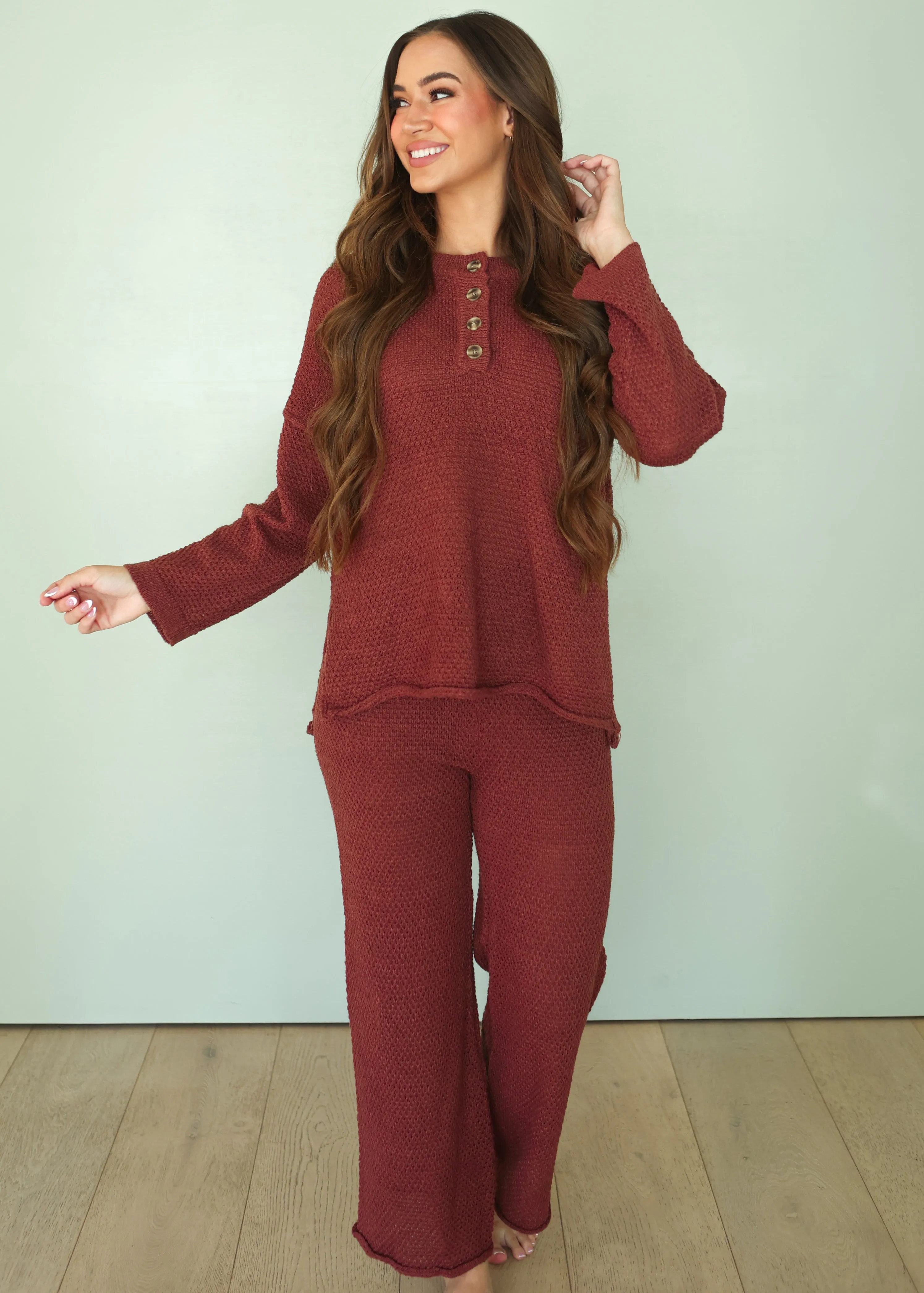 Better Together Burgundy Knit Set