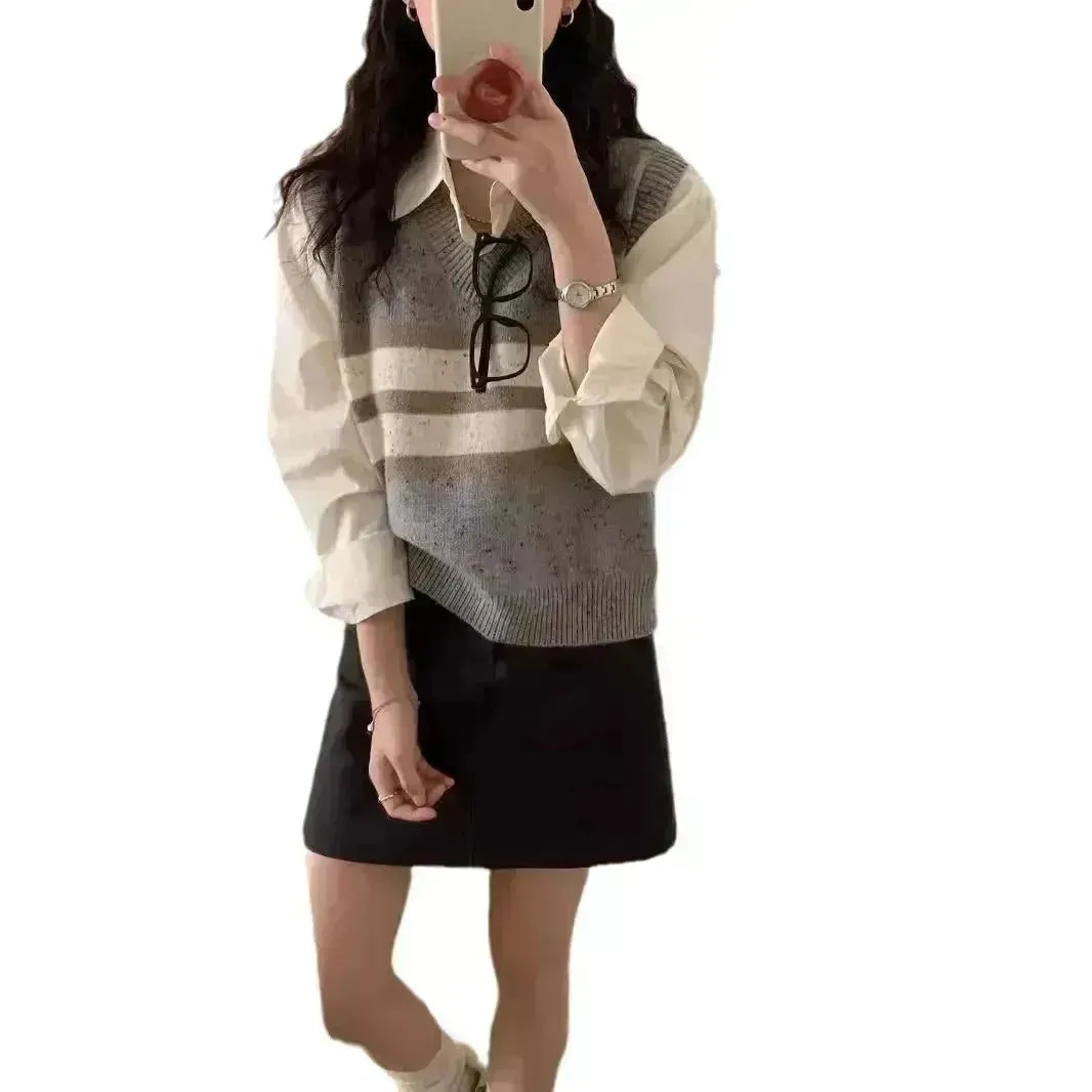 Cashmere Sleeveless V-neck Knitted Sweater Vest top for women