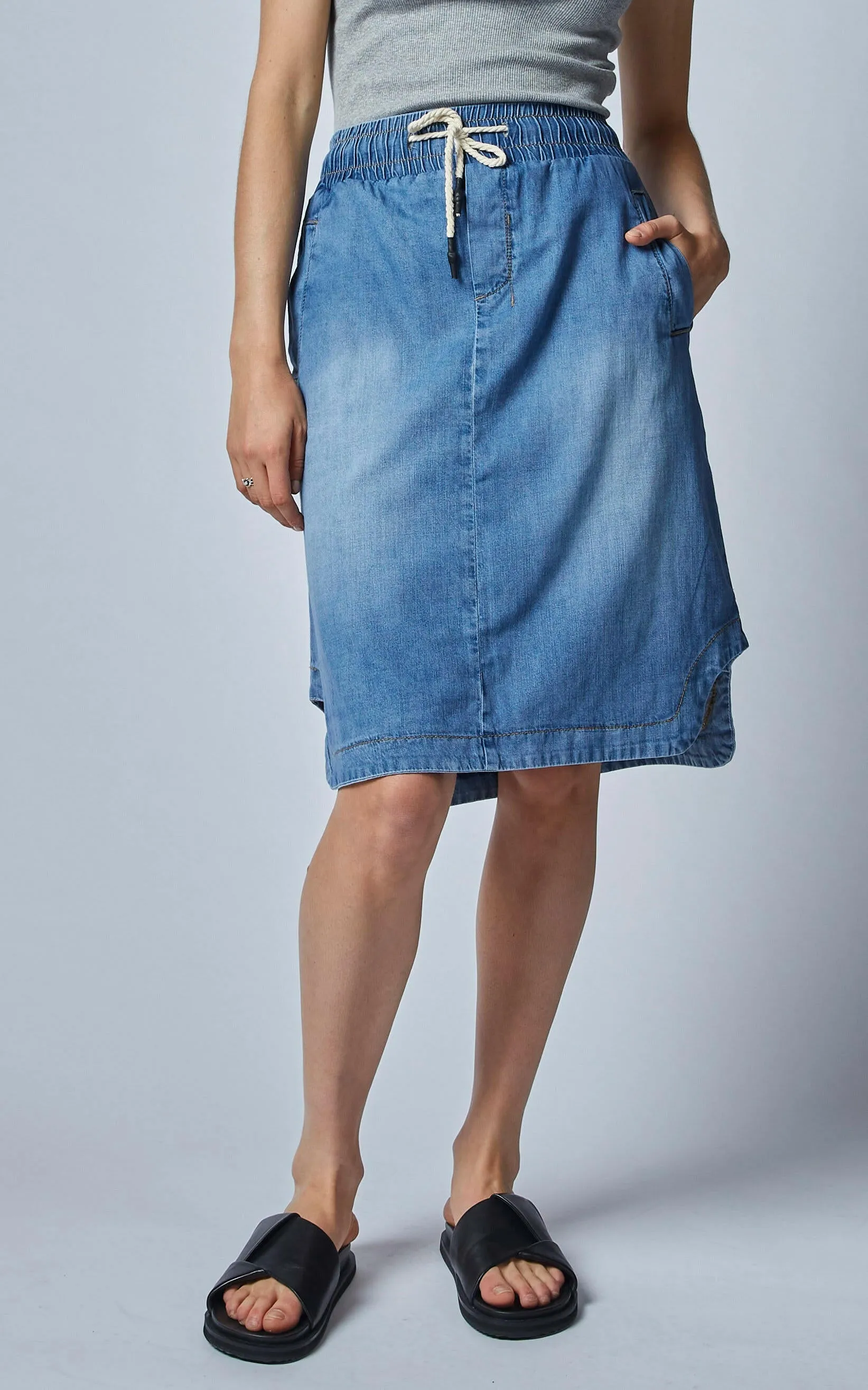 Cecil Midi Denim Skirt