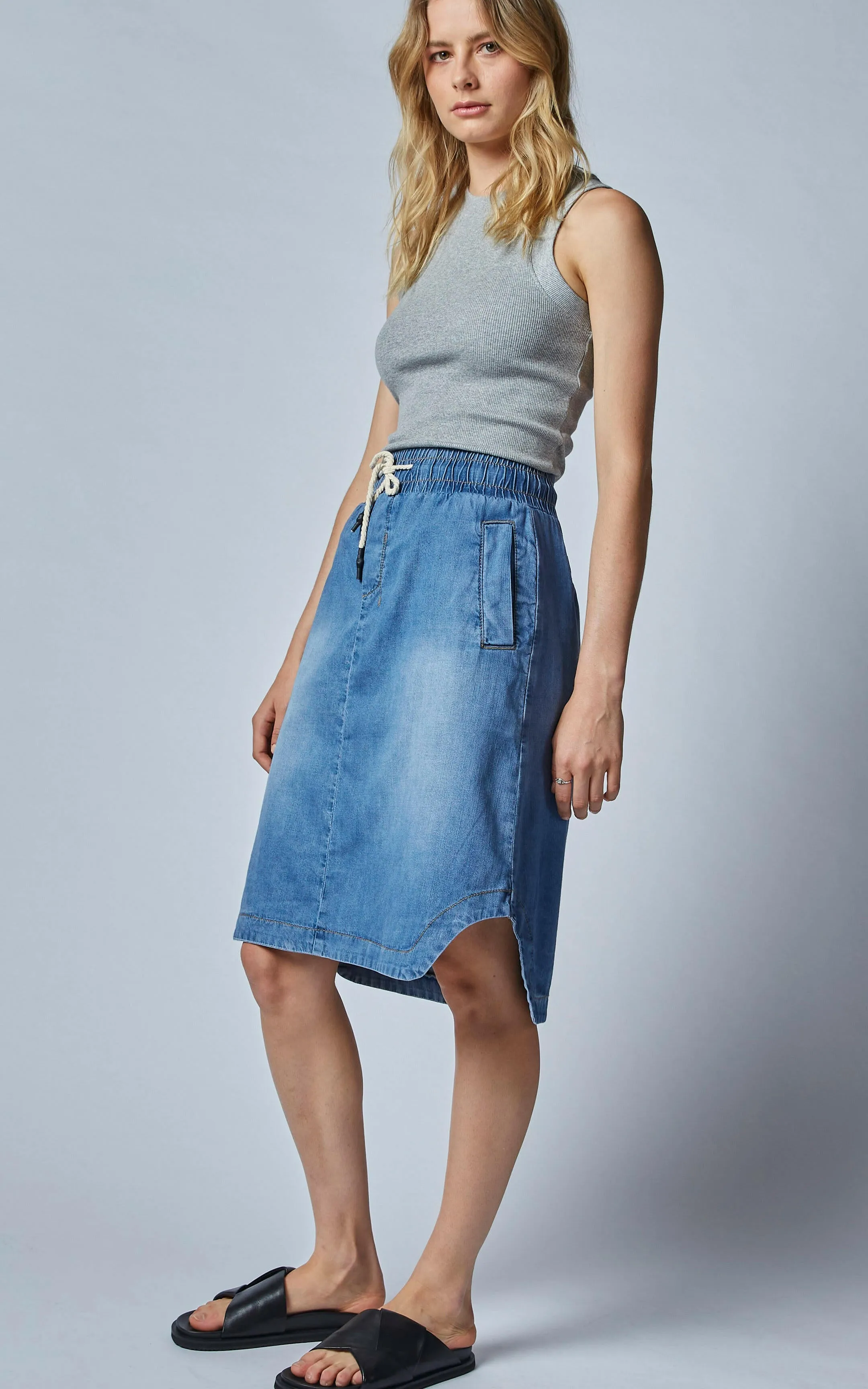 Cecil Midi Denim Skirt