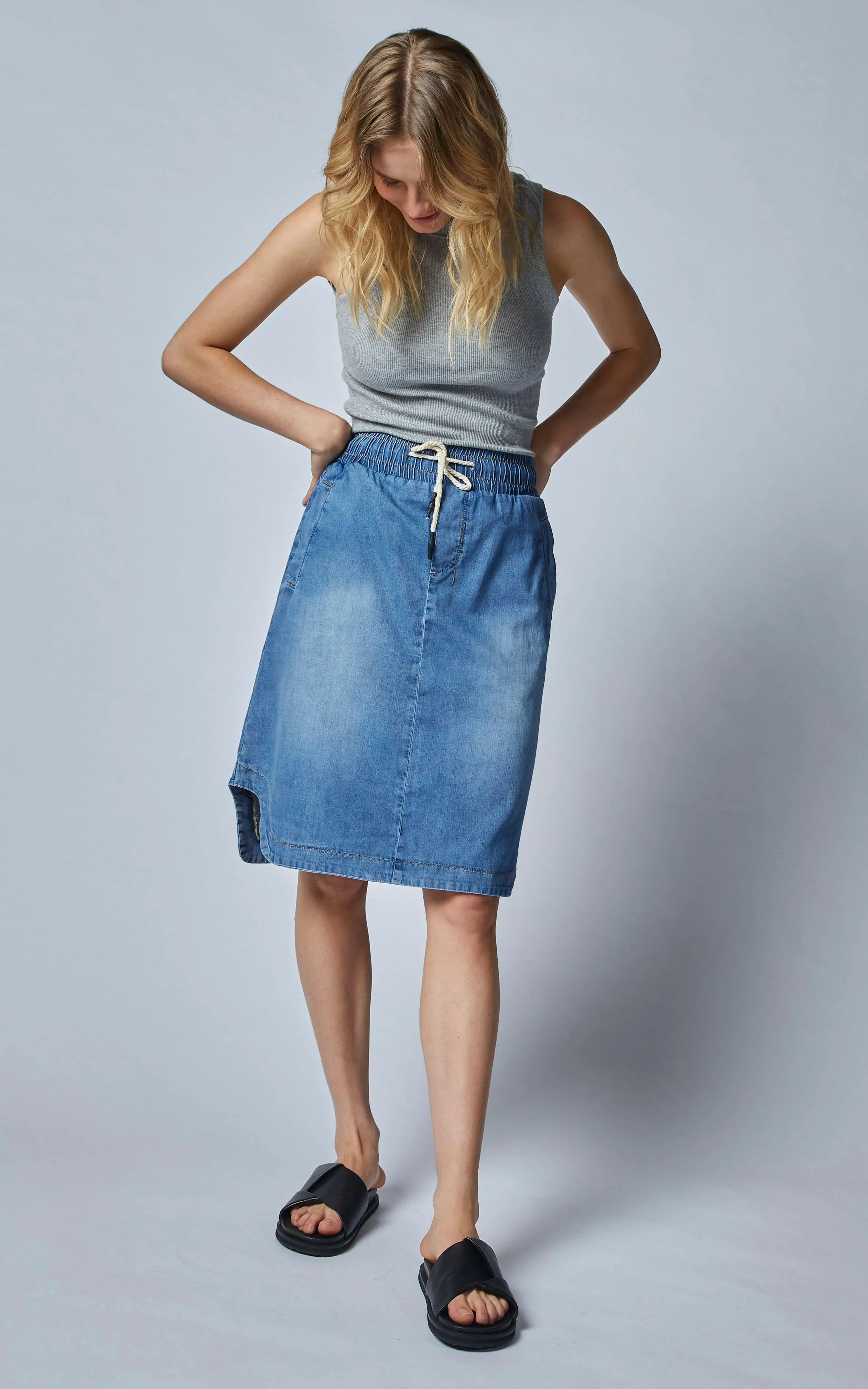 Cecil Midi Denim Skirt