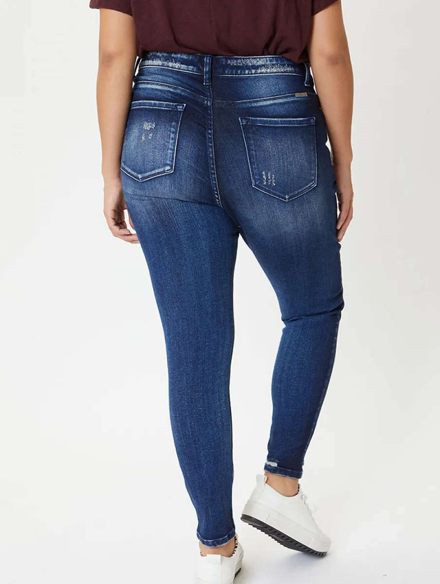 Curvy Sophia Button Fly High Rise Skinny Jean By KanCan