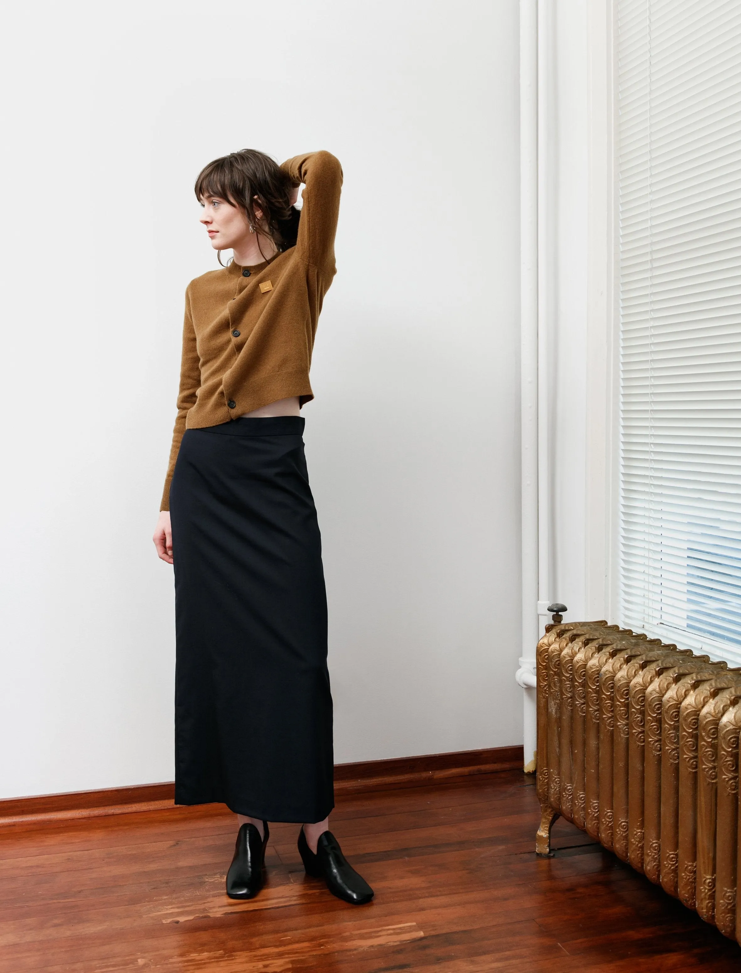 Double Layer Float Skirt Black/Navy