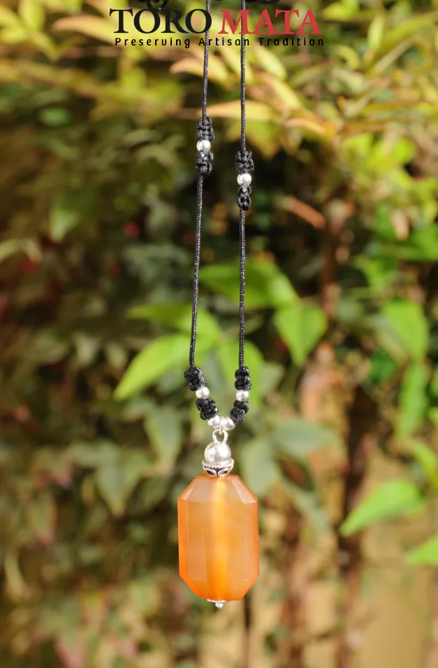 Faceted Carnelian Drop