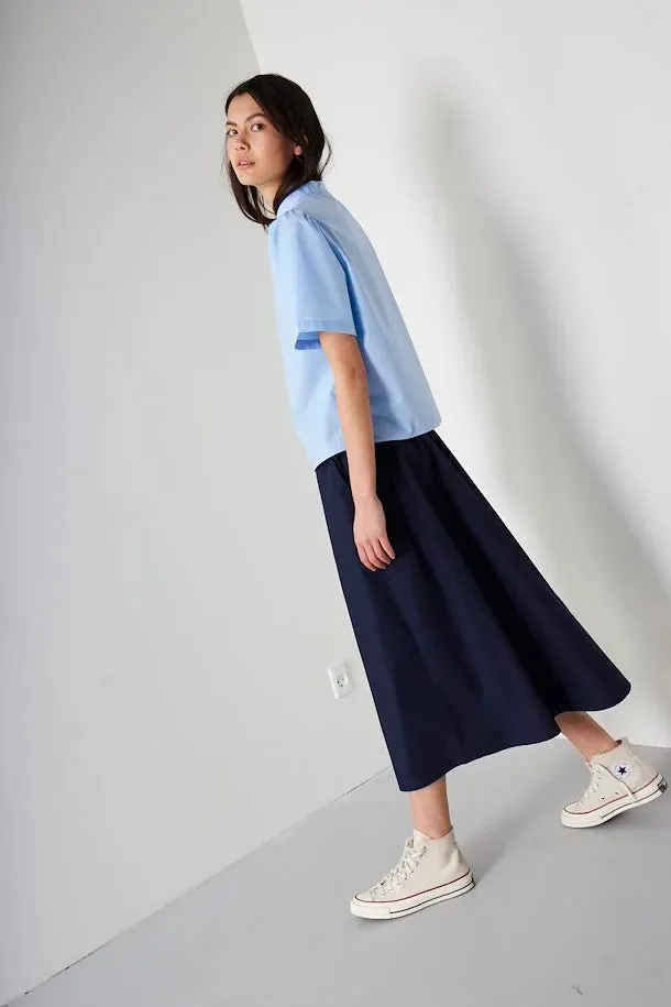 FINLEY MIDI SKIRT (NAVY)