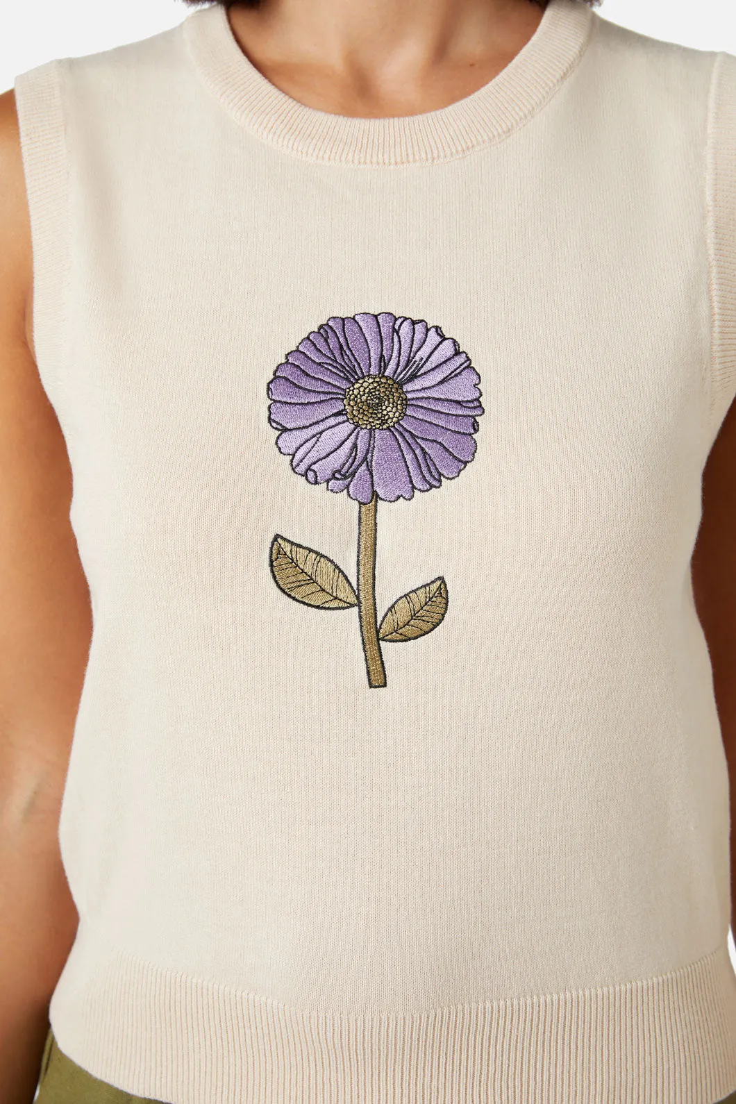 Fresh Blooms Embroidered Vest