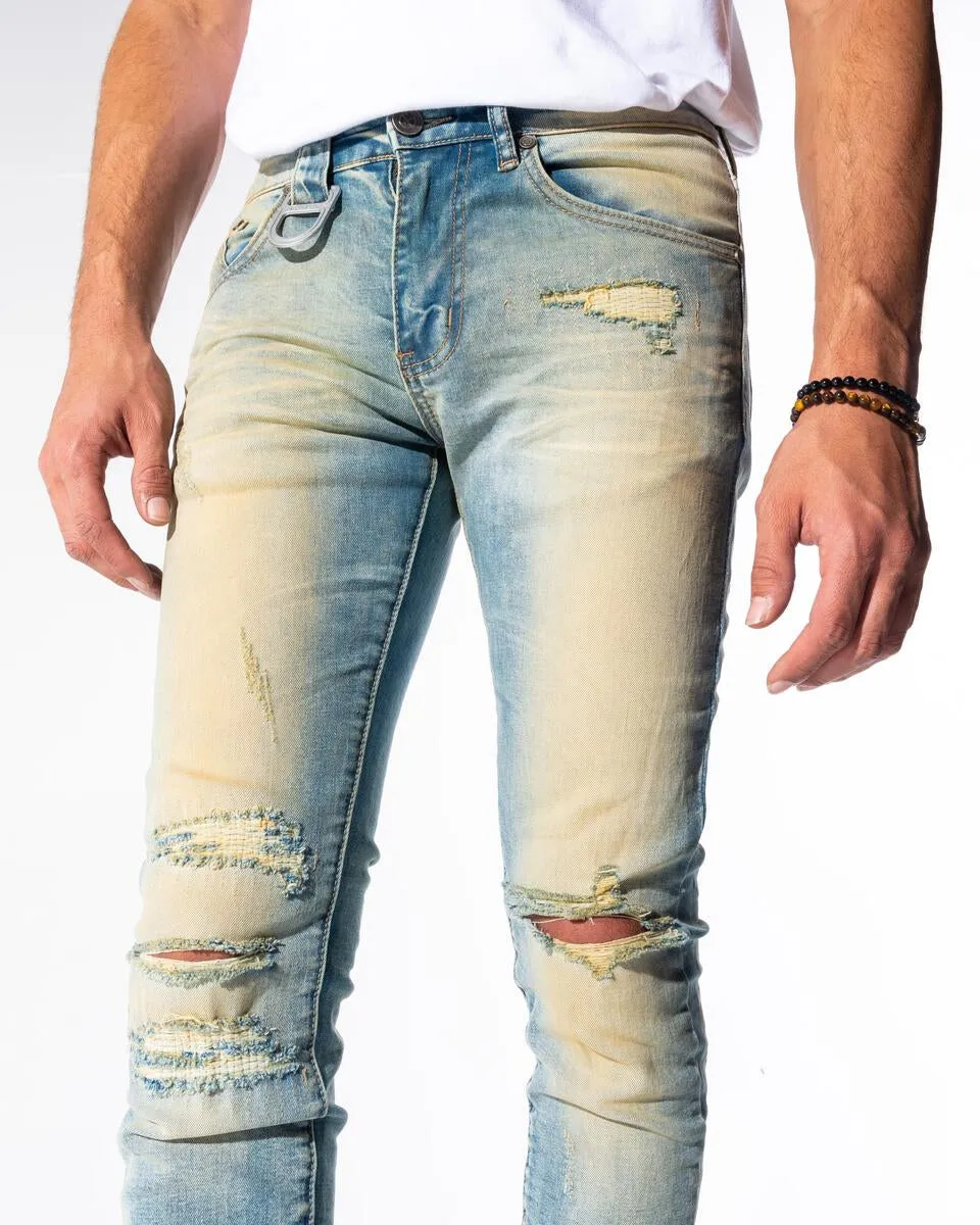 GALA HUGHES DENIM JEANS (LIGHT WHEAT/BLUE WASH)