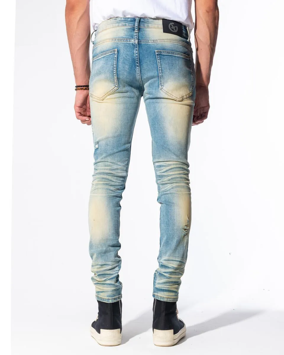 GALA HUGHES DENIM JEANS (LIGHT WHEAT/BLUE WASH)