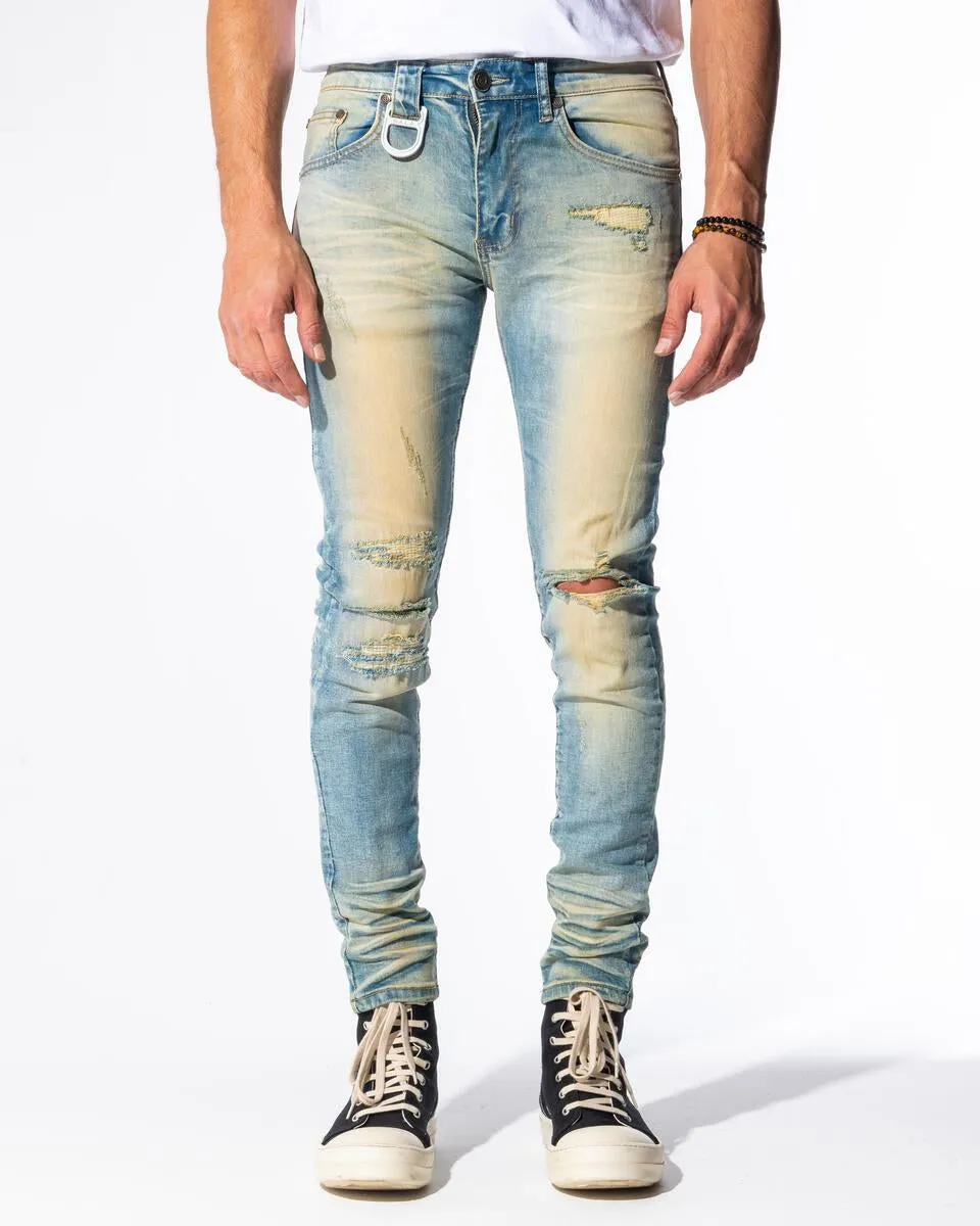 GALA HUGHES DENIM JEANS (LIGHT WHEAT/BLUE WASH)