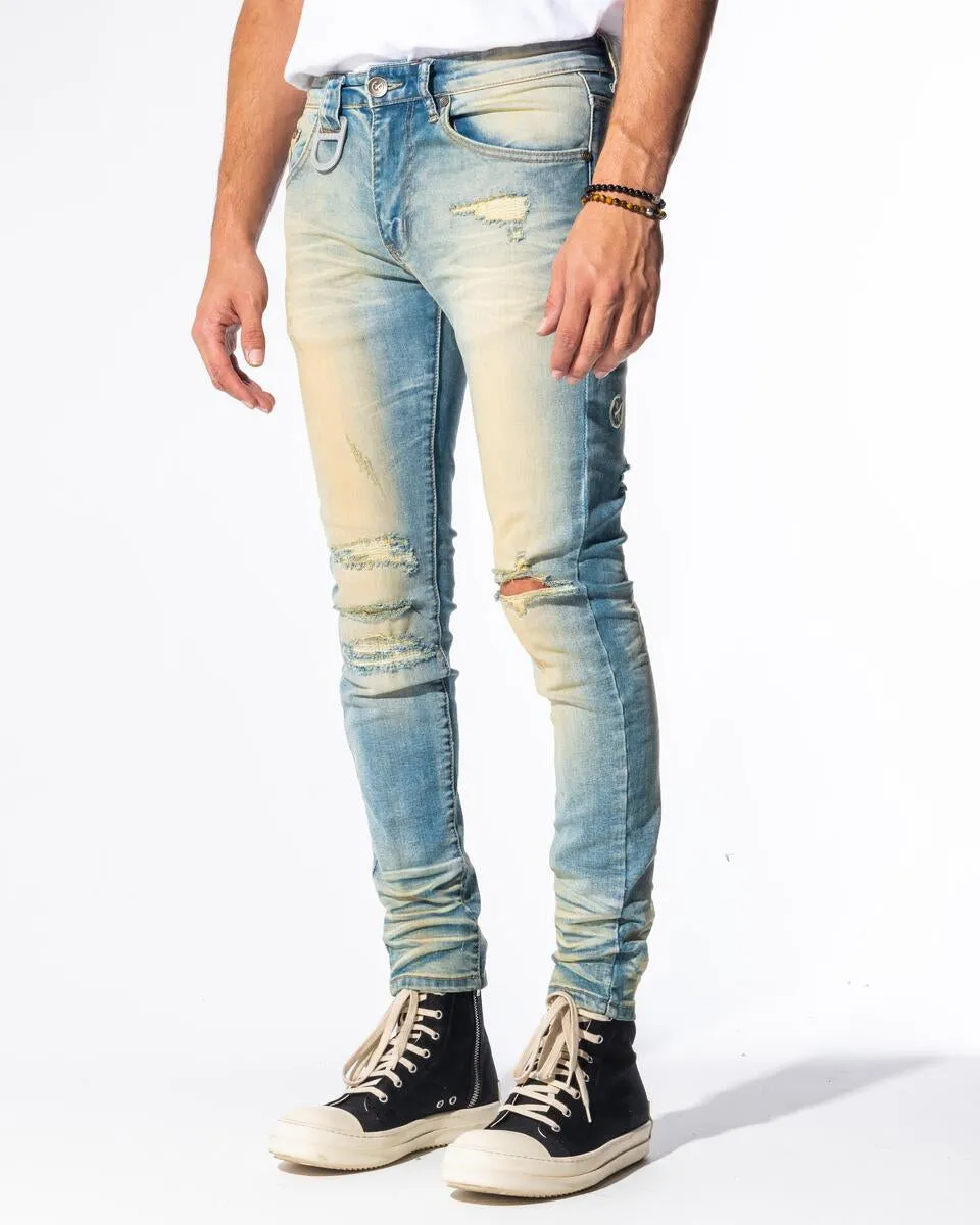 GALA HUGHES DENIM JEANS (LIGHT WHEAT/BLUE WASH)