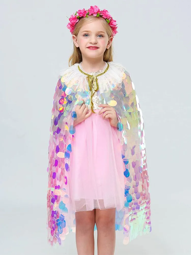 Girls Sequin Mermaid Cape