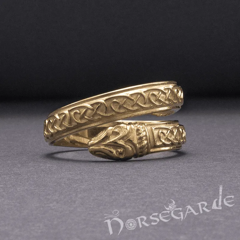 Handcrafted Celtic Jormungandr Band - Gold