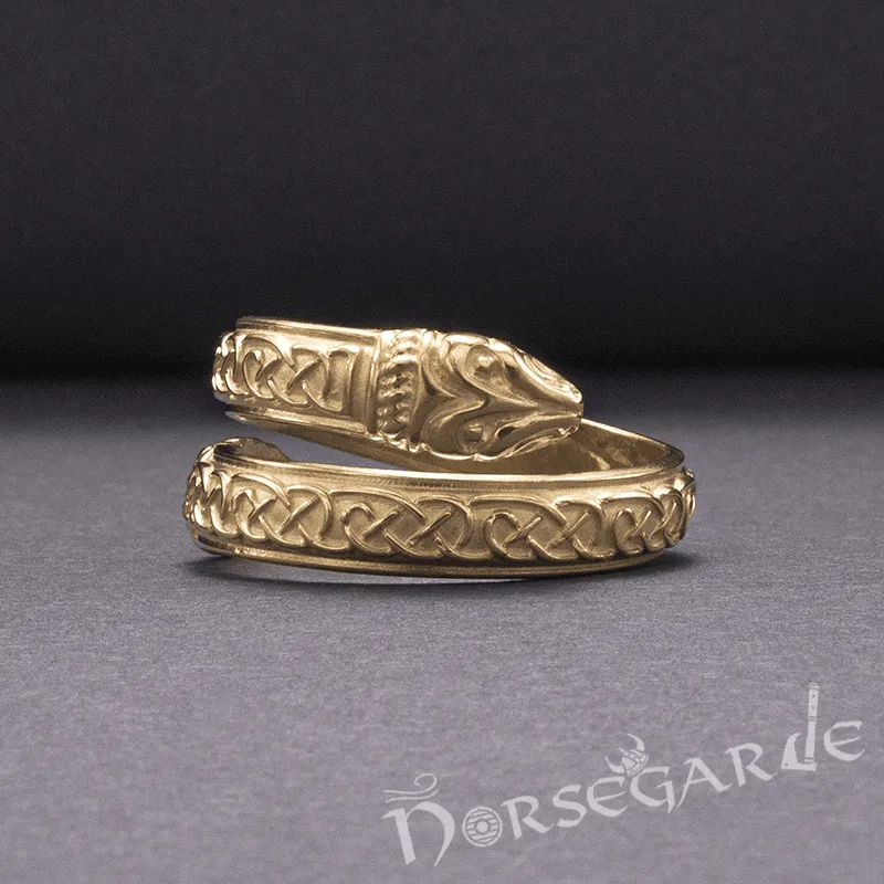 Handcrafted Celtic Jormungandr Band - Gold