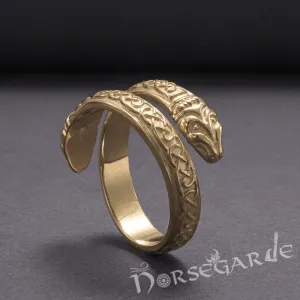 Handcrafted Celtic Jormungandr Band - Gold