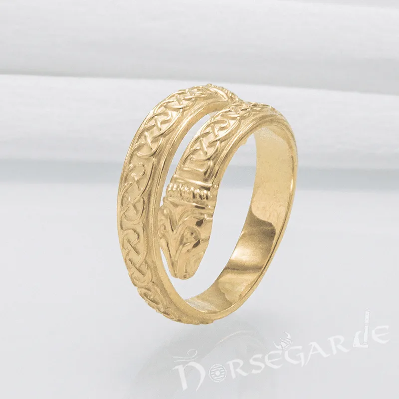 Handcrafted Celtic Jormungandr Band - Gold