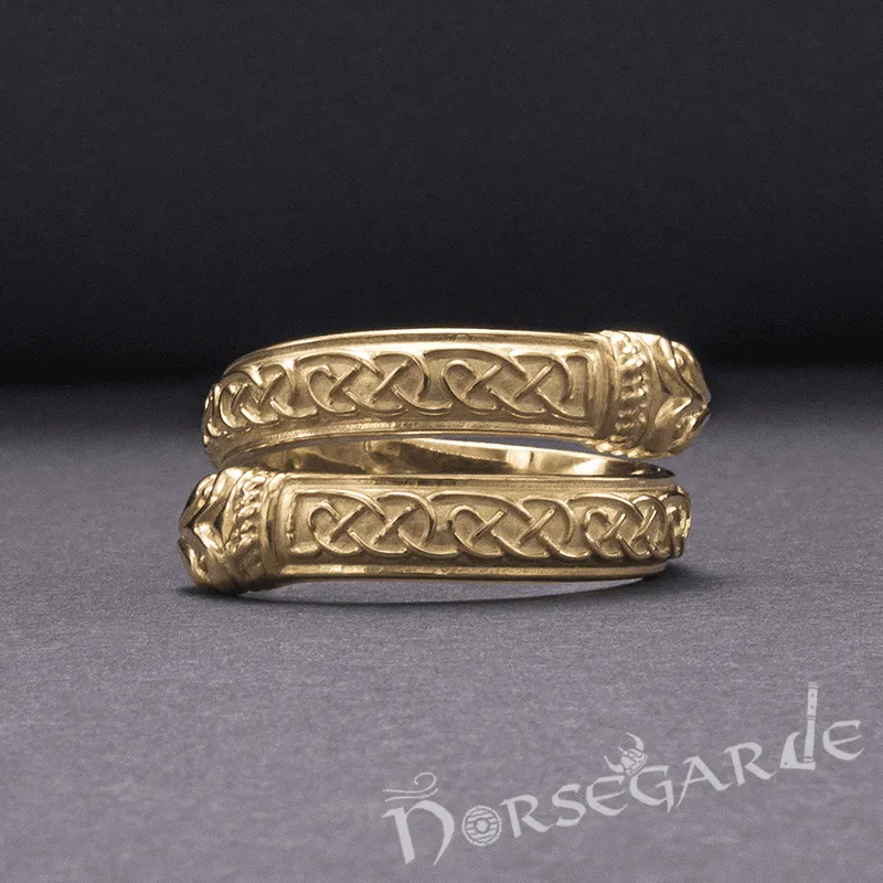 Handcrafted Celtic Jormungandr Band - Gold