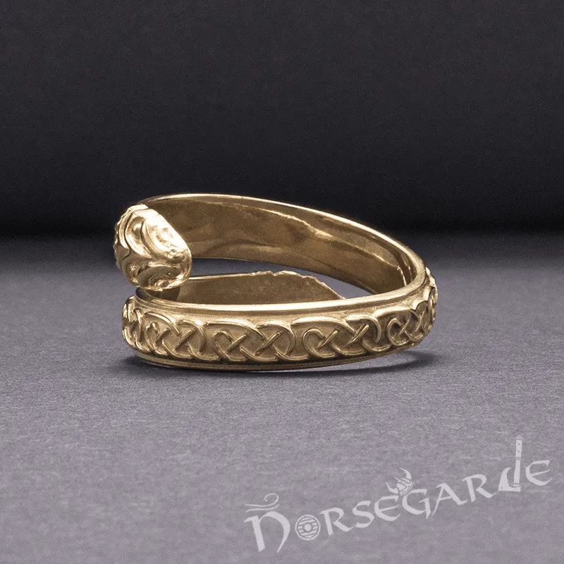 Handcrafted Celtic Jormungandr Band - Gold