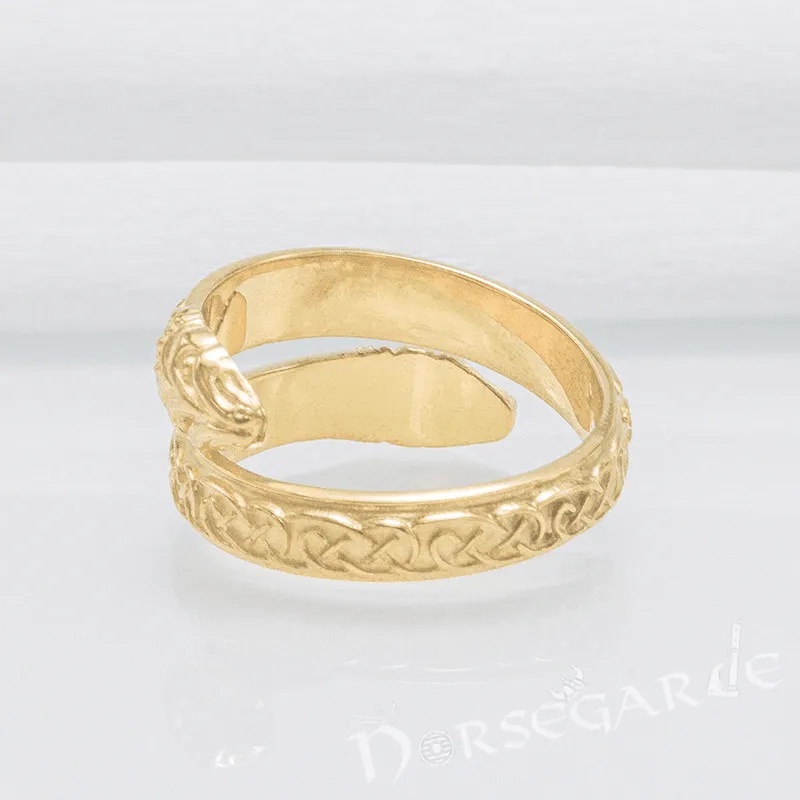 Handcrafted Celtic Jormungandr Band - Gold