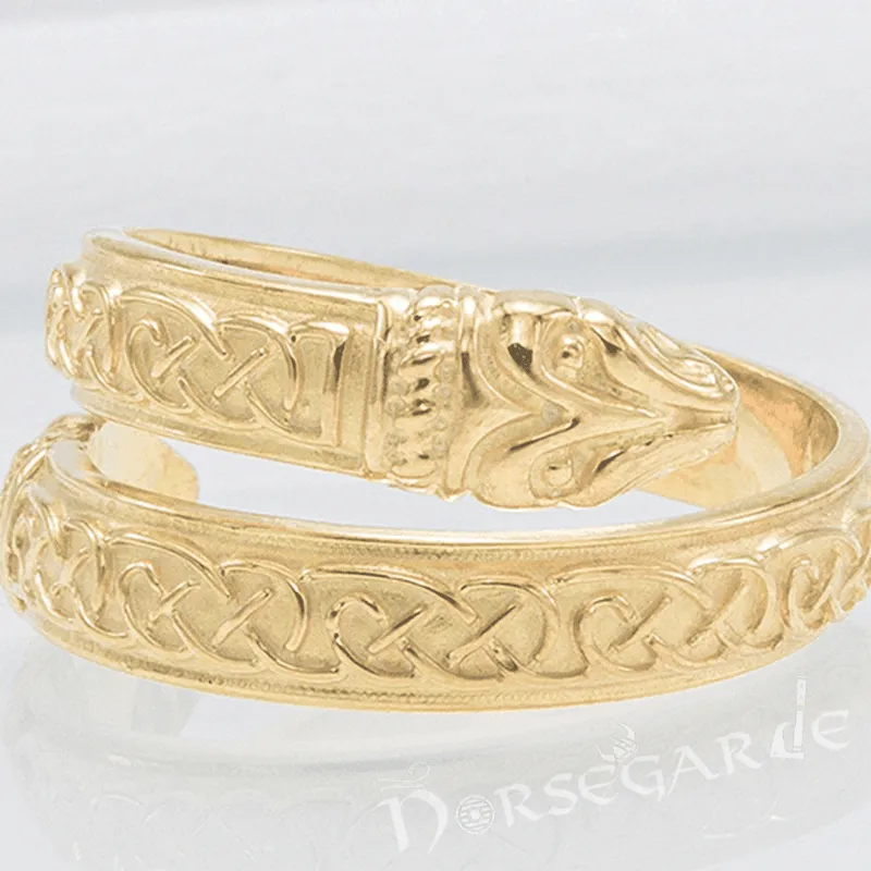 Handcrafted Celtic Jormungandr Band - Gold