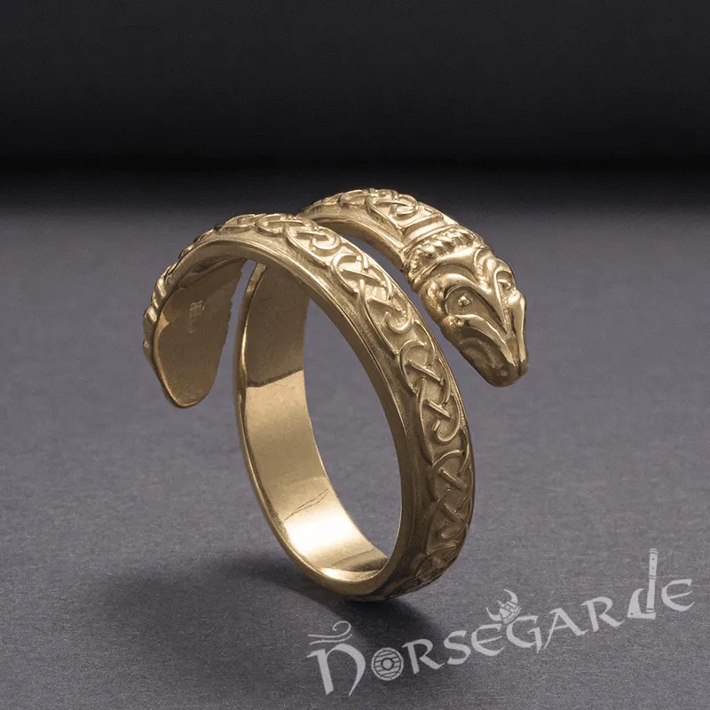 Handcrafted Celtic Jormungandr Band - Gold