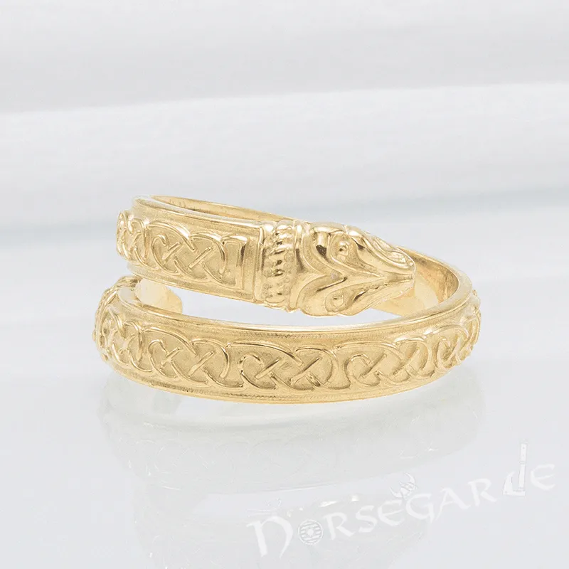 Handcrafted Celtic Jormungandr Band - Gold