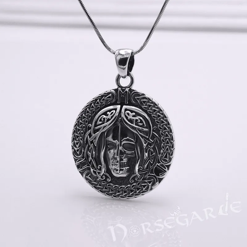 Handcrafted Hel's Visage Amulet - Sterling Silver