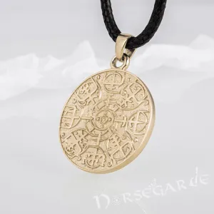 Handcrafted Vegvisir Rune Amulet - Gold