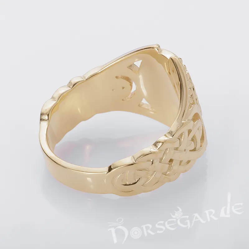 Handcrafted Yggdrasil Braid Ornament Ring - Gold