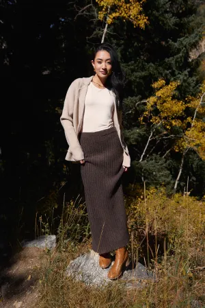 Hannah Dark Umber Sweater Skirt-FINAL SALE