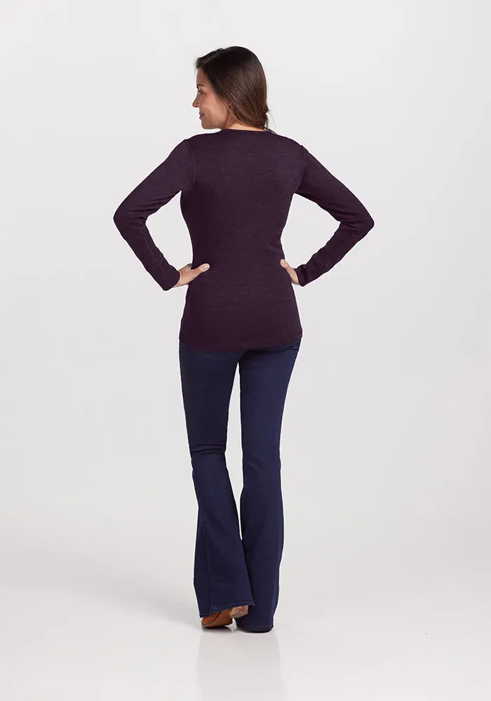 Hannah Long Sleeve Top - Deep Plum