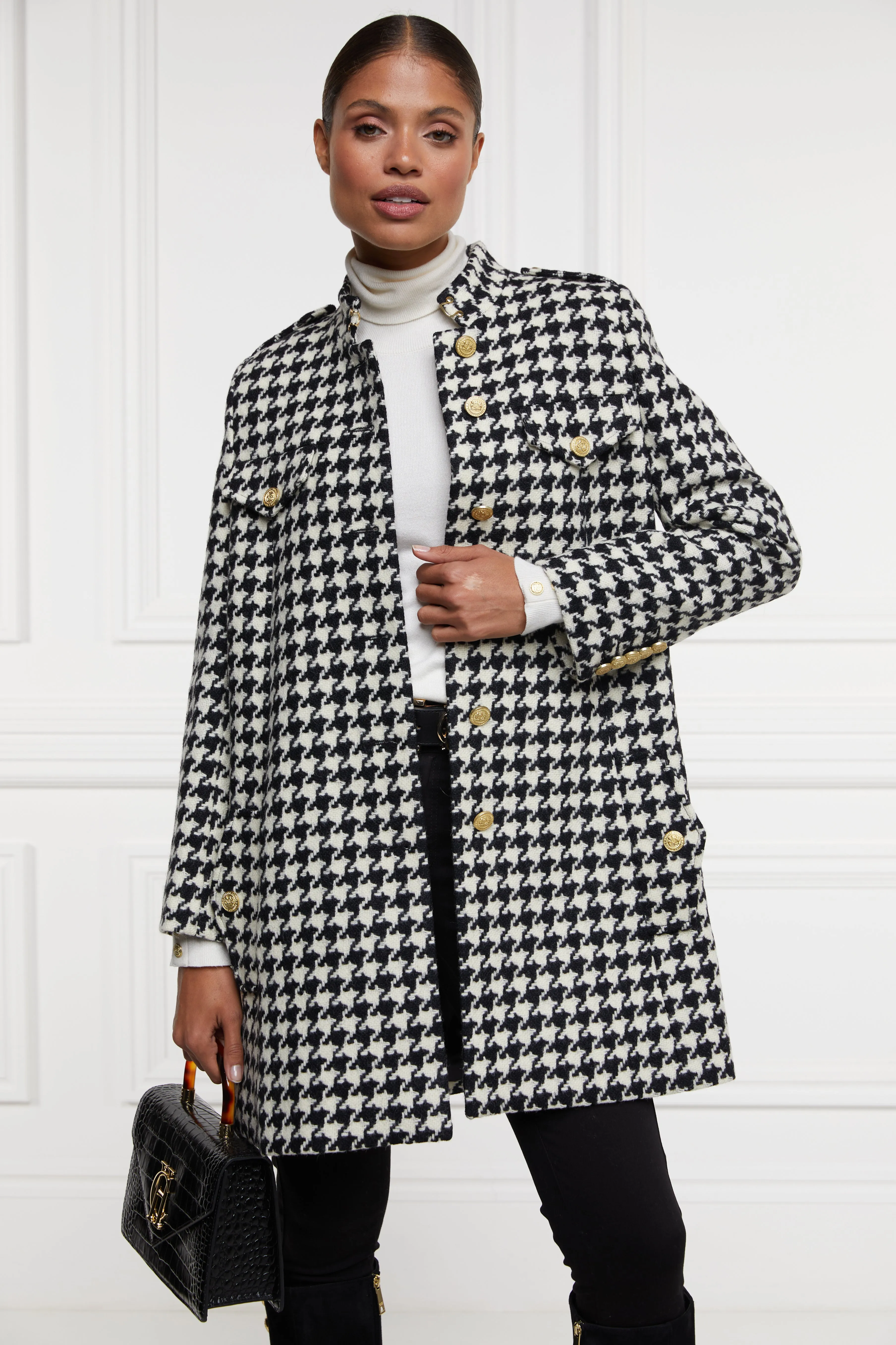 Highbury Cape Coat (Large Scale Houndstooth)