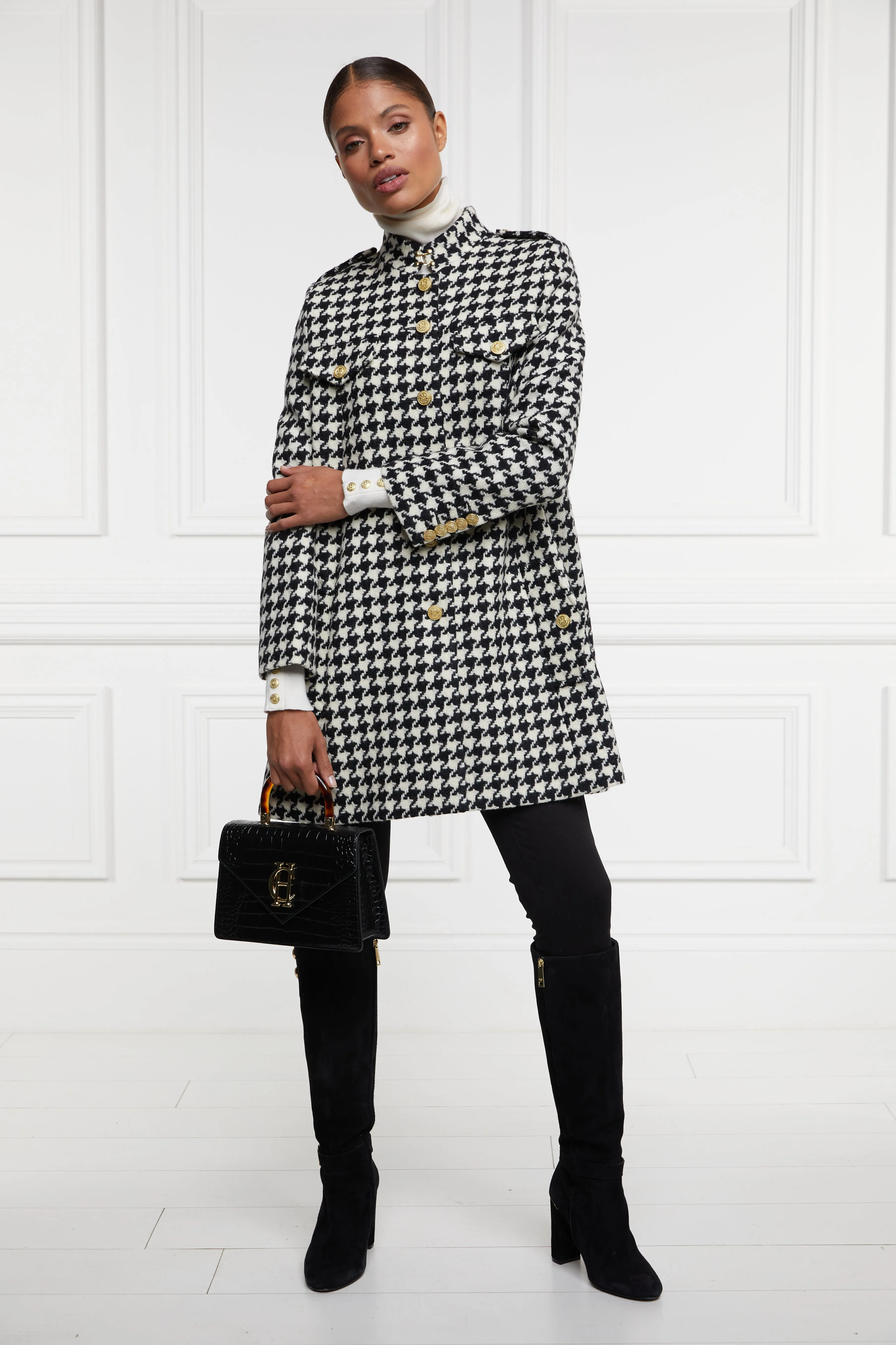 Highbury Cape Coat (Large Scale Houndstooth)