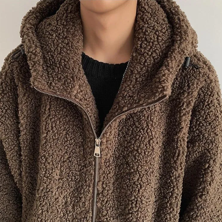 [Korean Style] 3 Color Lamb Fur Hoodie Jackets