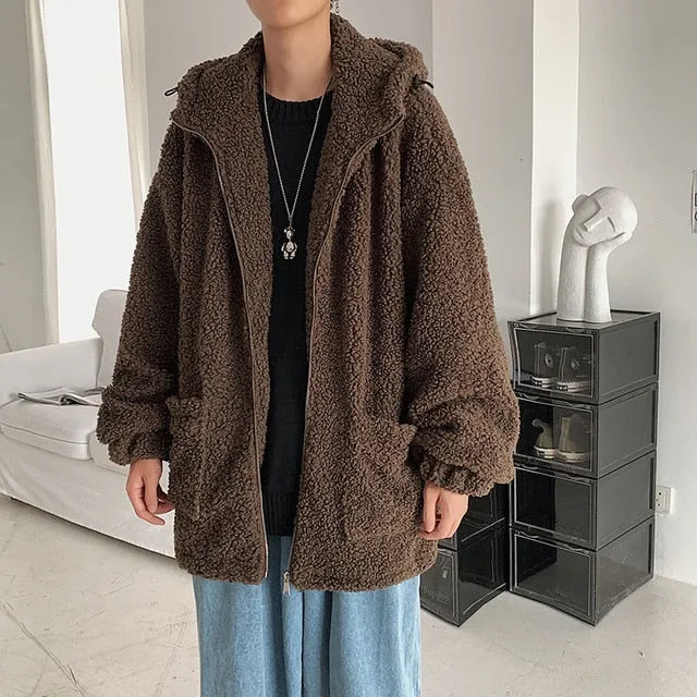 [Korean Style] 3 Color Lamb Fur Hoodie Jackets