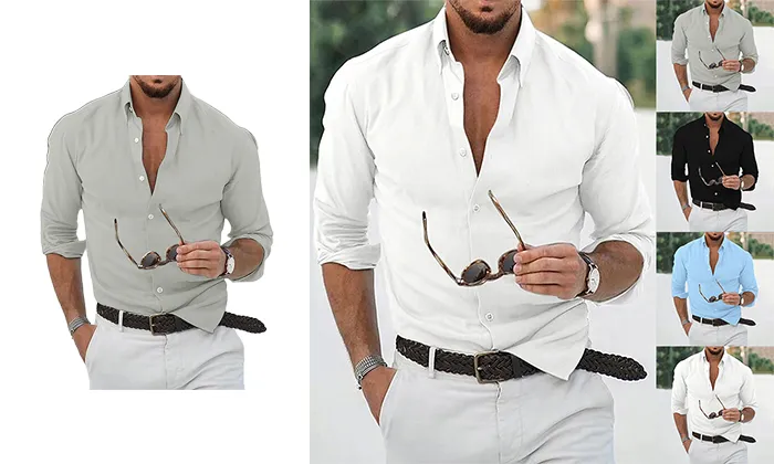 Lapel Long Sleeve Shirt