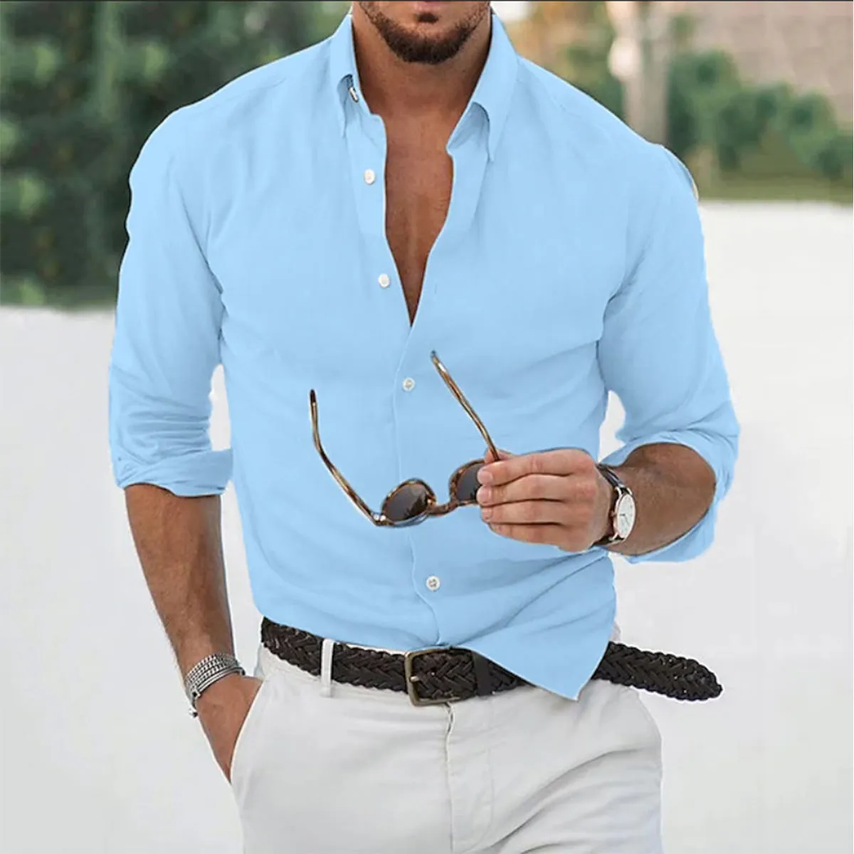 Lapel Long Sleeve Shirt