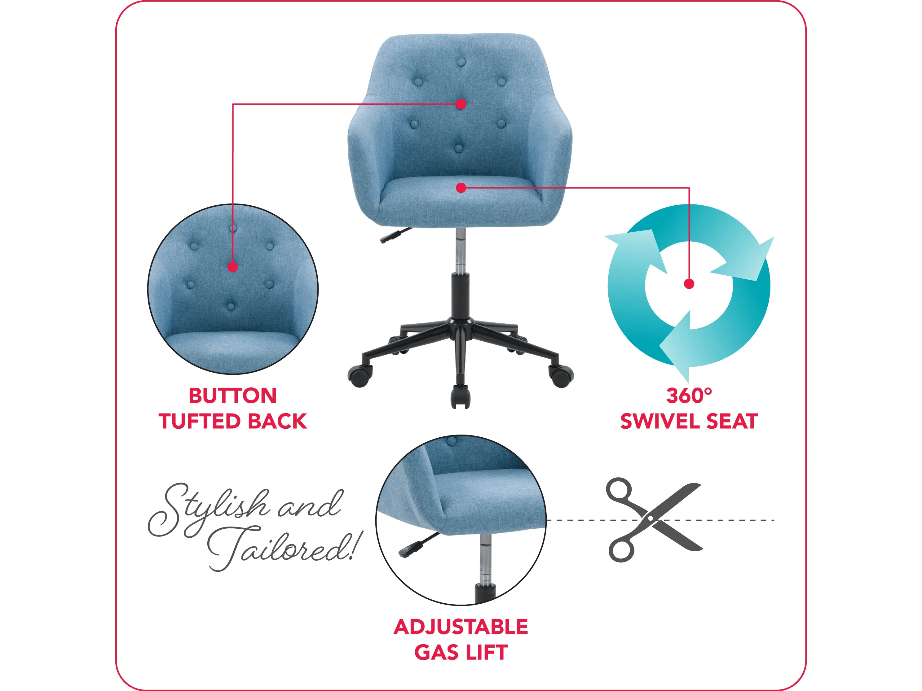 Light Blue Office Chair with Arms