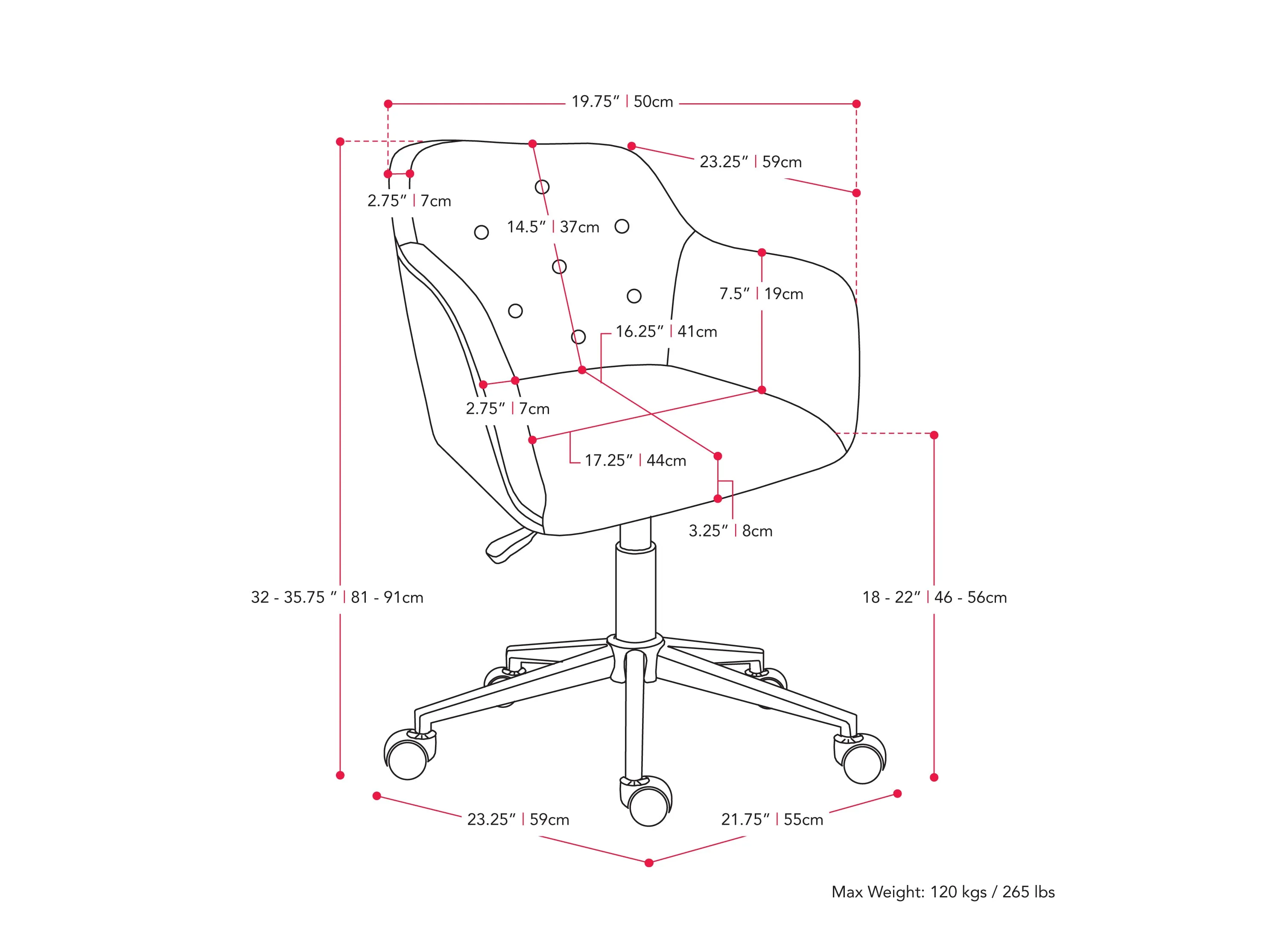 Light Blue Office Chair with Arms