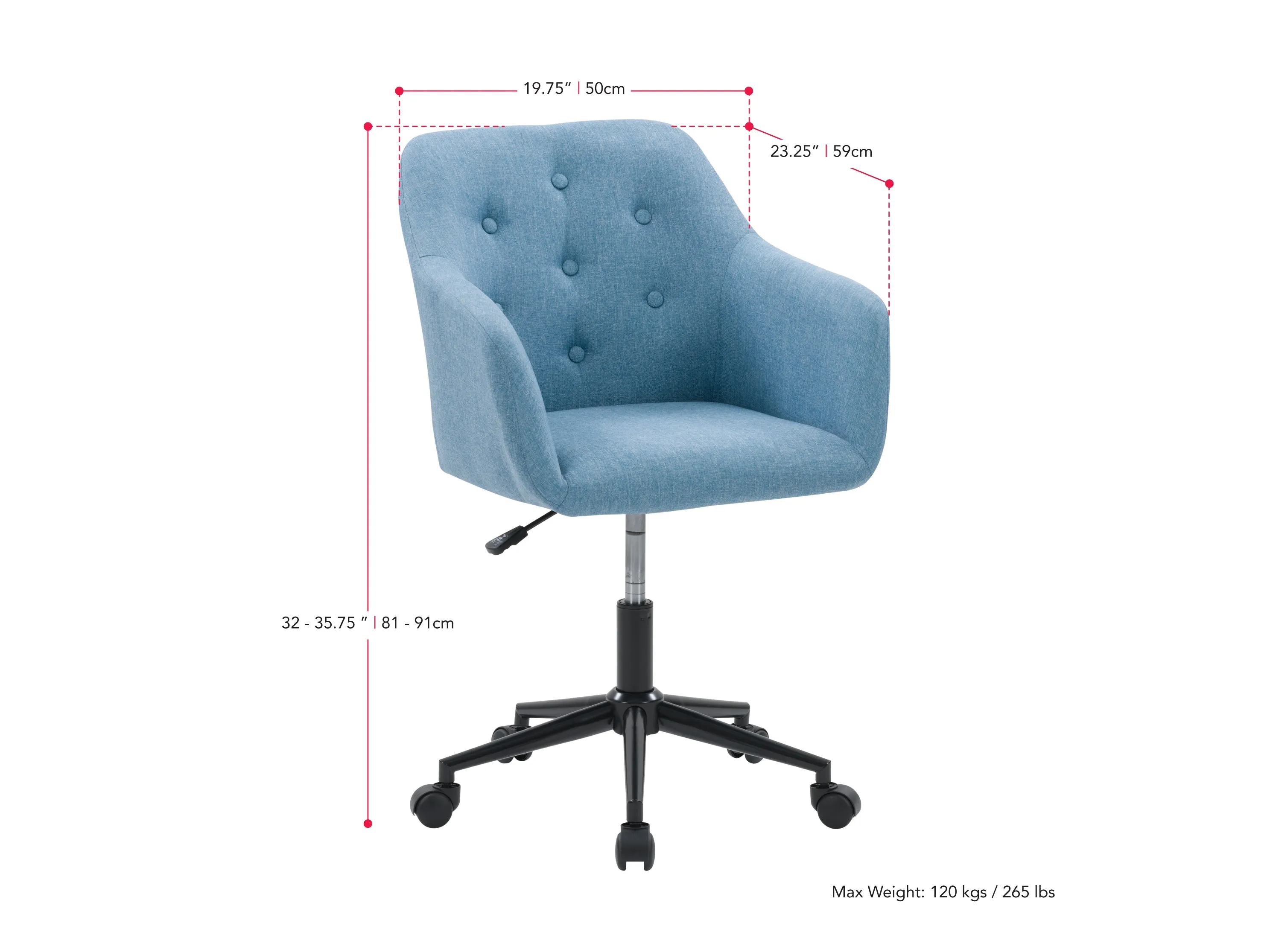 Light Blue Office Chair with Arms