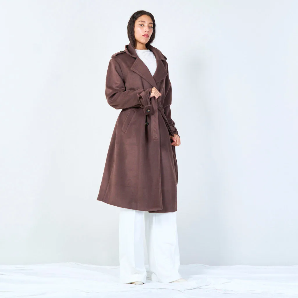 Long tailored trench coat wholesale