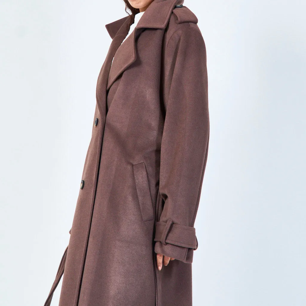 Long tailored trench coat wholesale