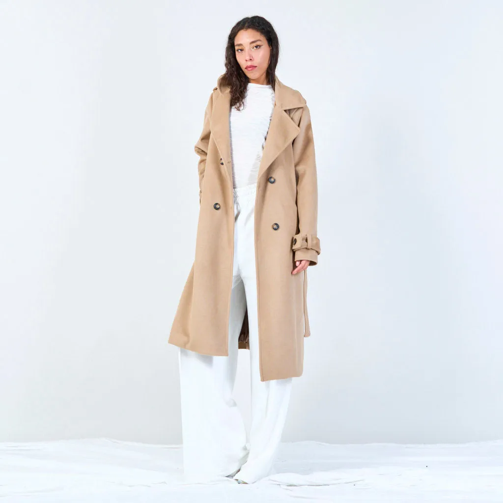 Long tailored trench coat wholesale