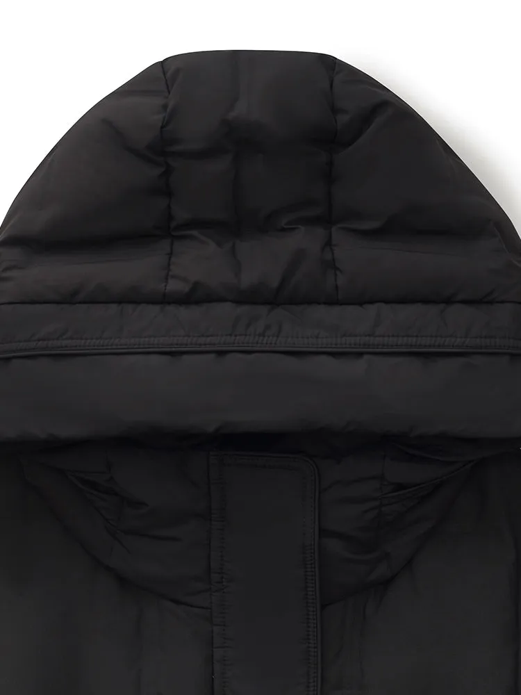 Longline Hooded Goose Down Coat