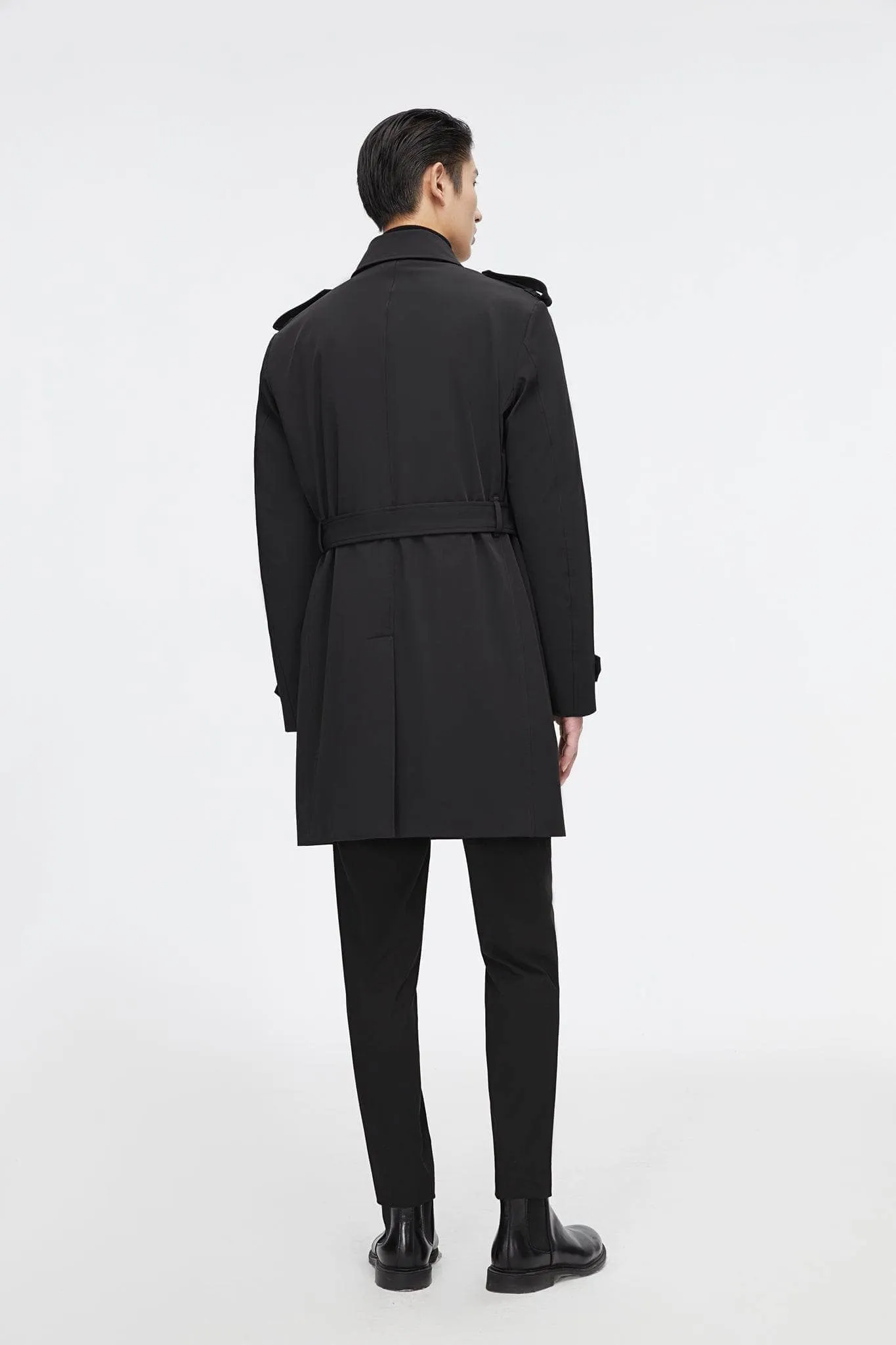 Mid-length Detachable Goose Down Trench Coat