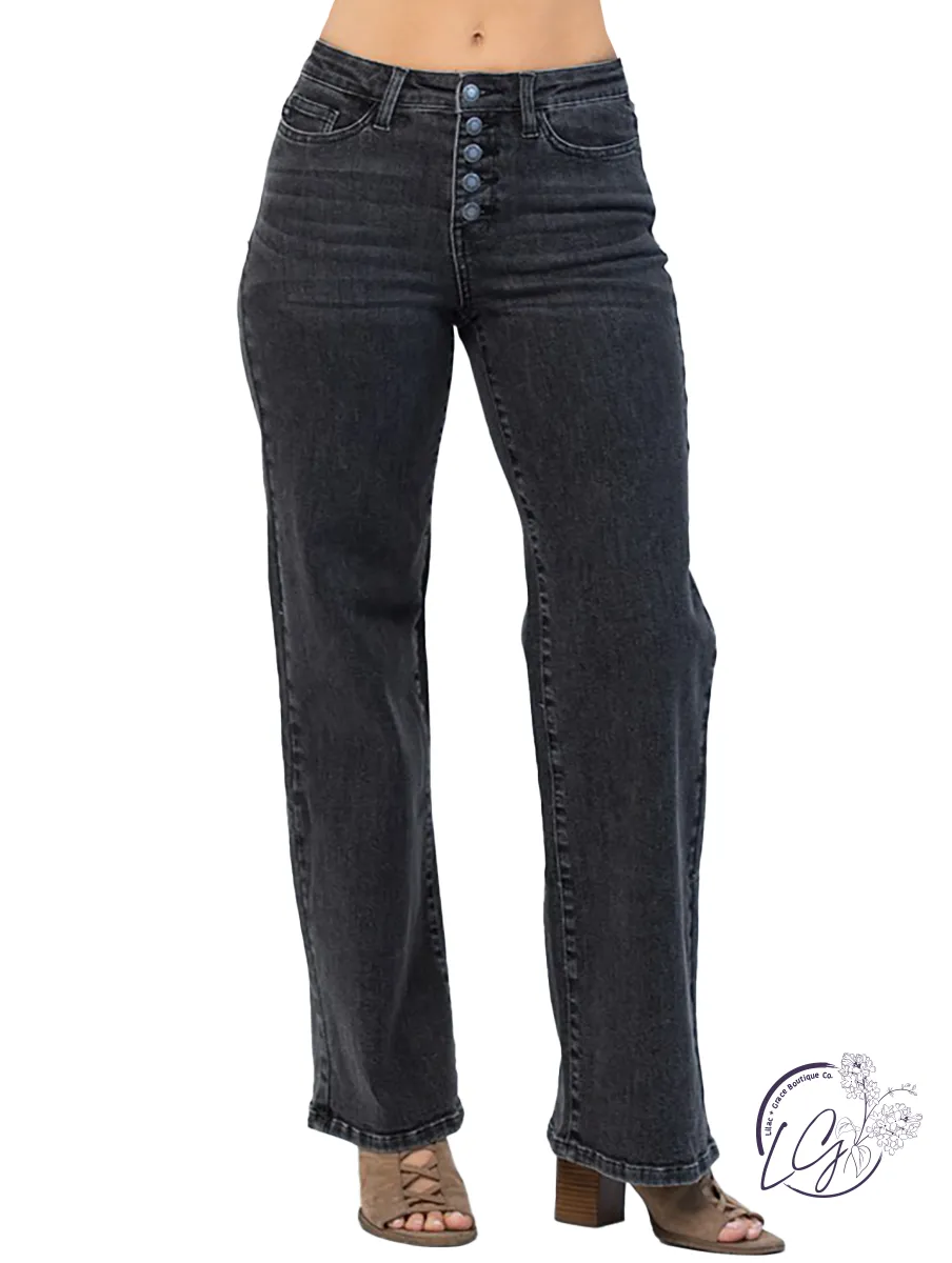 Nellie High-Rise Button Fly Trouser by Judy Blue