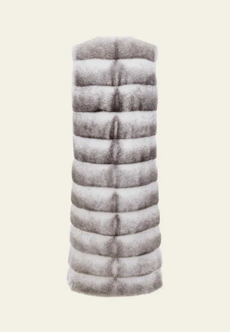 Ombré effect Panelled Fur Gilet